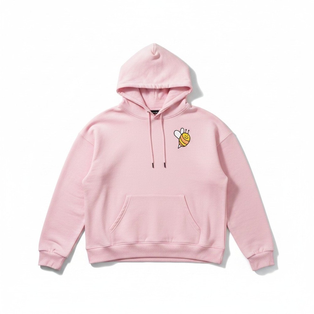 A-Lab Bug Off Pink L Graphic Hoodie Women Large Bee Caterpillar Insect Zumiez